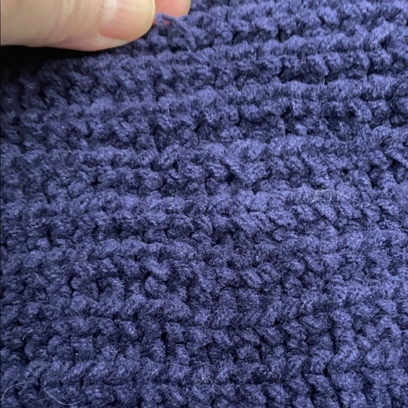 Free People Navy Ribbed Crewneck Sweater with puffy sleeves 100% Cotton sz small - Picture 10 of 16